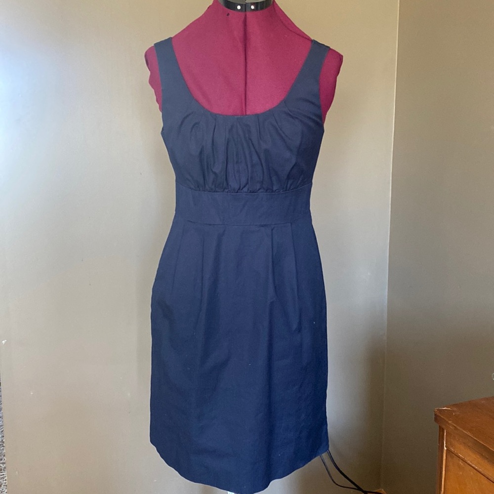 J. Crew Factory Navy Cotton Dress (Size 4)